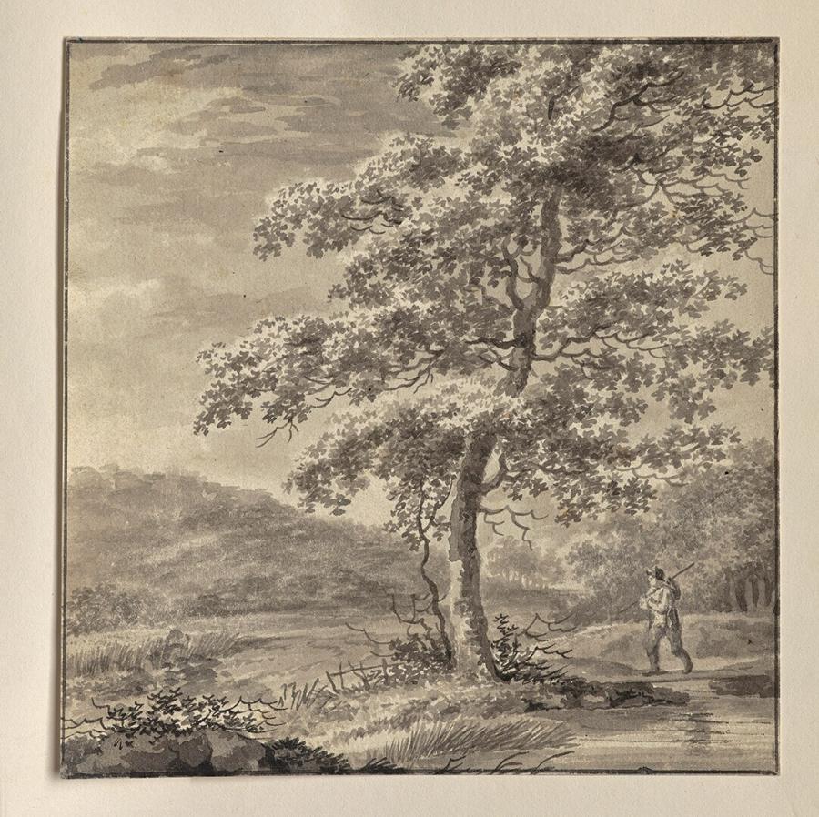 Wooded Landscape with Traveler on a Bridge
