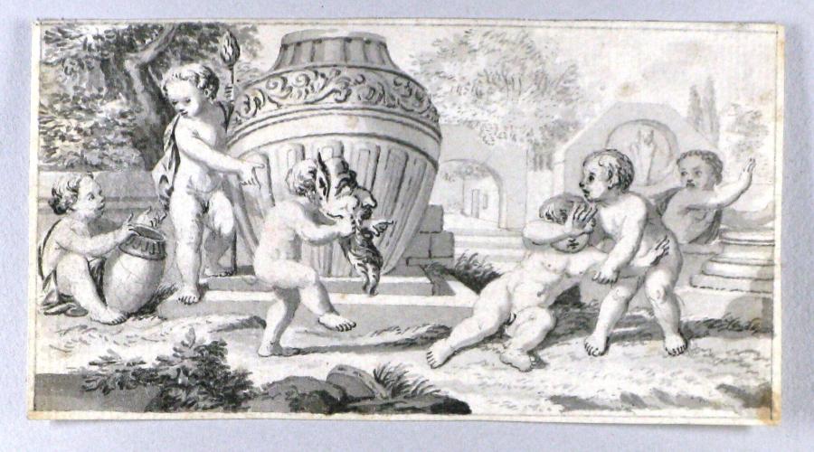Putti Playing in a Classical Garden