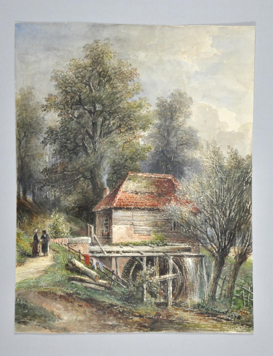 Wooded Hilly Landscape with Watermill
