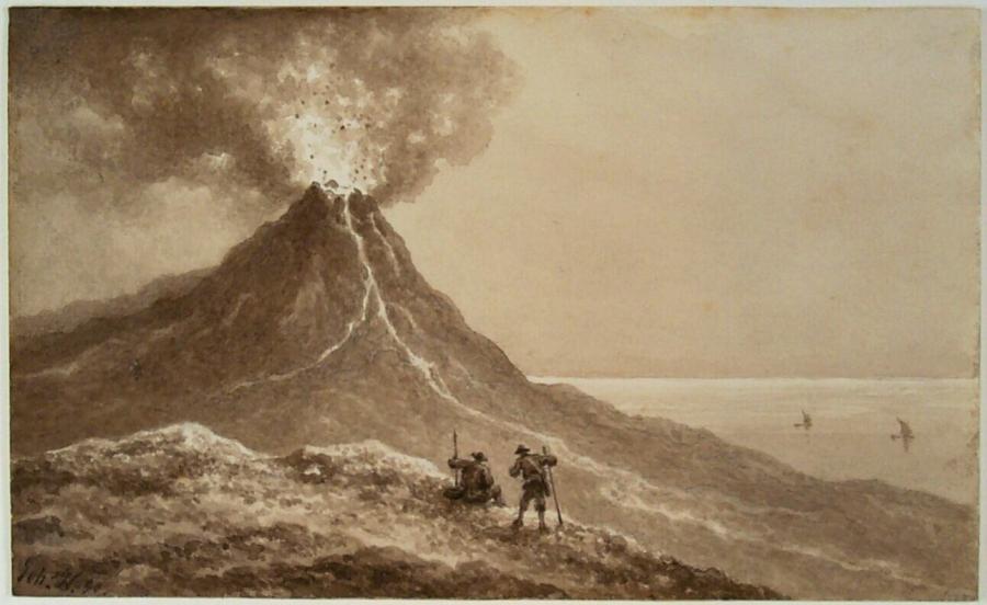 Erupting Volcano On The Coast