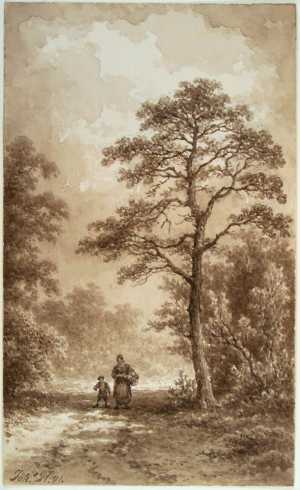 woman-and-child-walking-along-a-forest-path