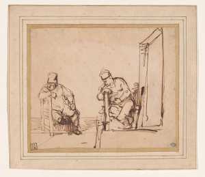 two-studies-of-a-man-sitting-on-a-chair