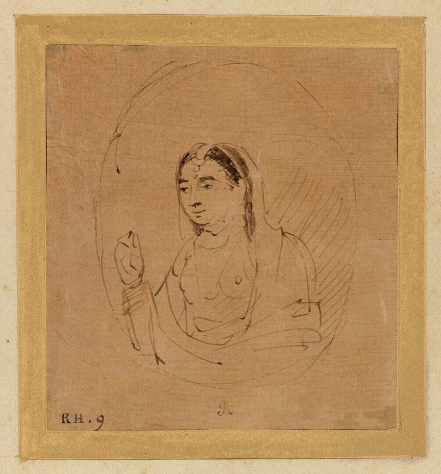 An Indian Lady, after a Mughal Miniature