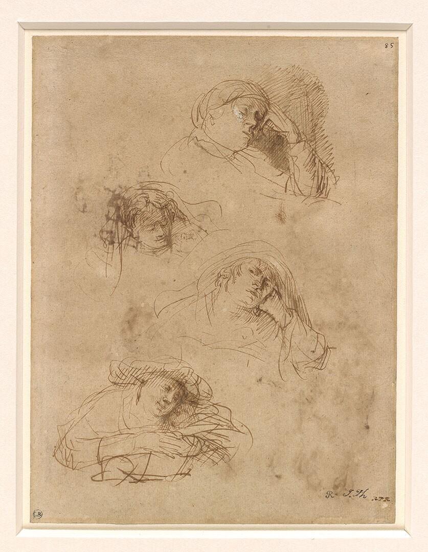 Four Studies of Rembrandt's Wife Saskia