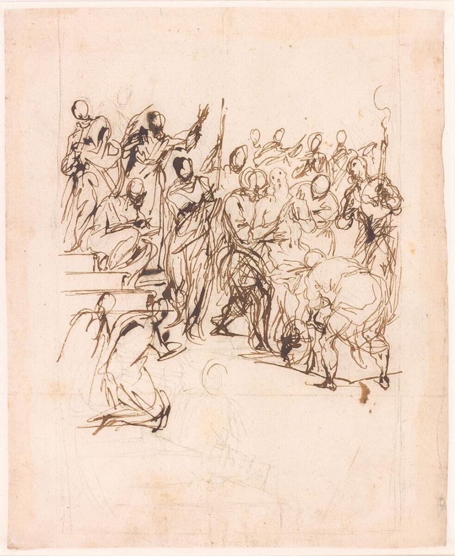 Compositiestudie voor het martelaarschap van een heilige