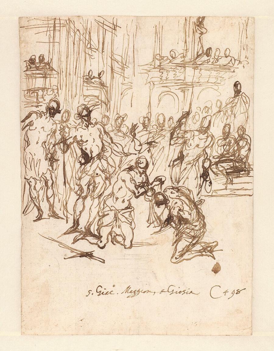 Compositiestudie voor 'De doop van Josias door de heilige Jacobus de Meerdere'