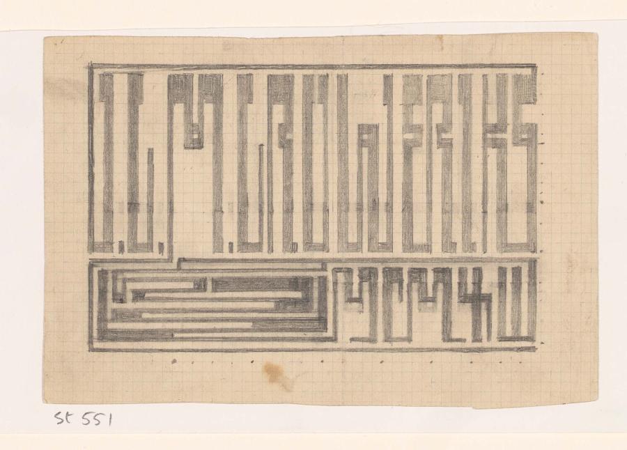 Design for a business card of Johannes Ludovicus Mattheus Lauweriks