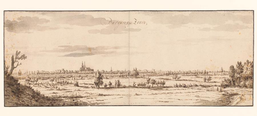 Panoramisch gezicht op Bergen op Zoom (provincie Noord-Brabant)