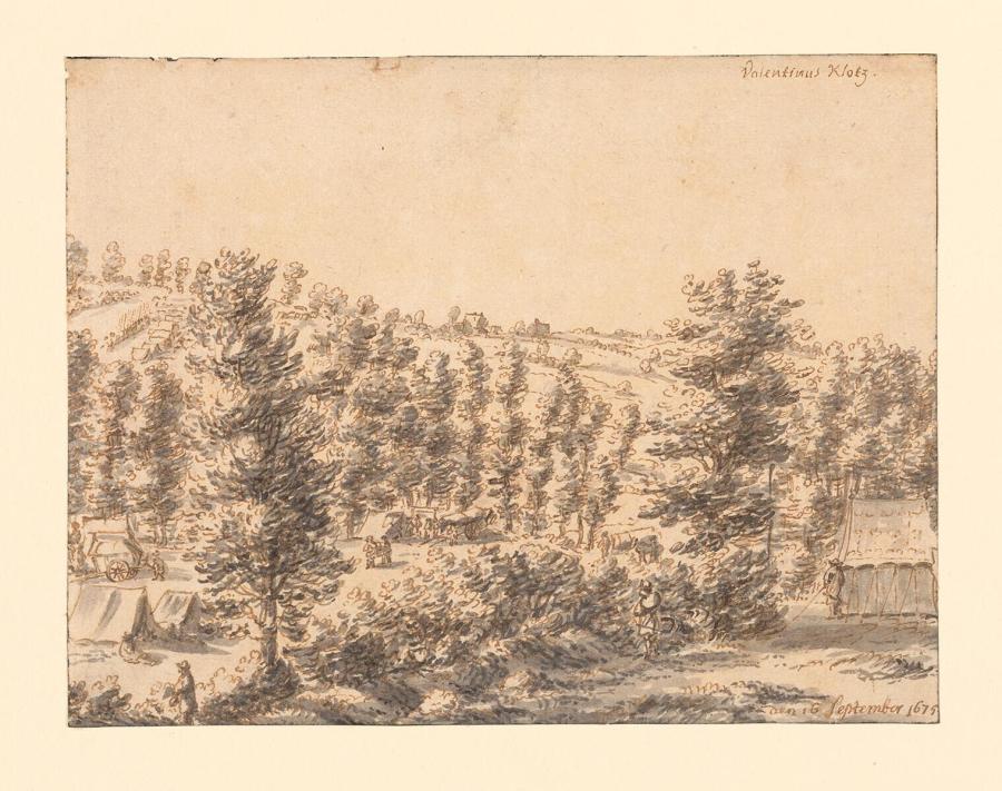 Army Camp on a Wooded Hill