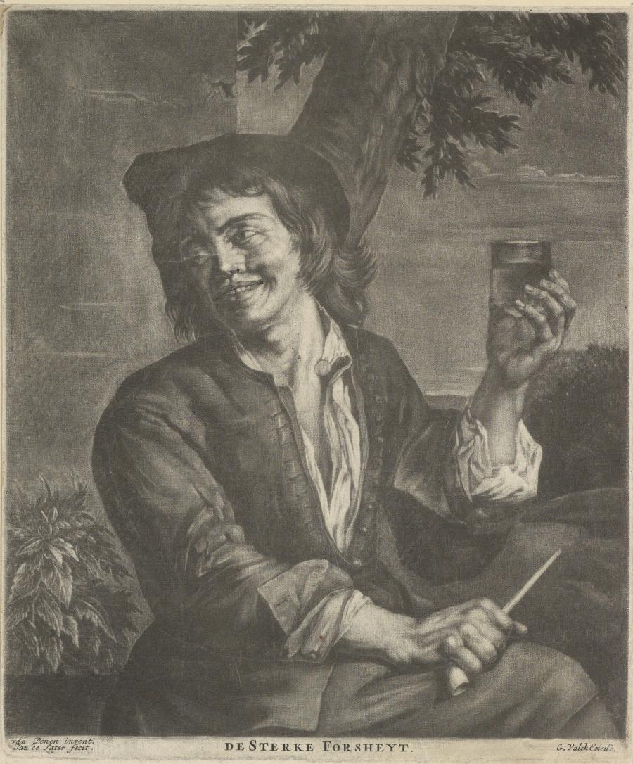 A Peasant with Glass and Pipe Seated under a Tree