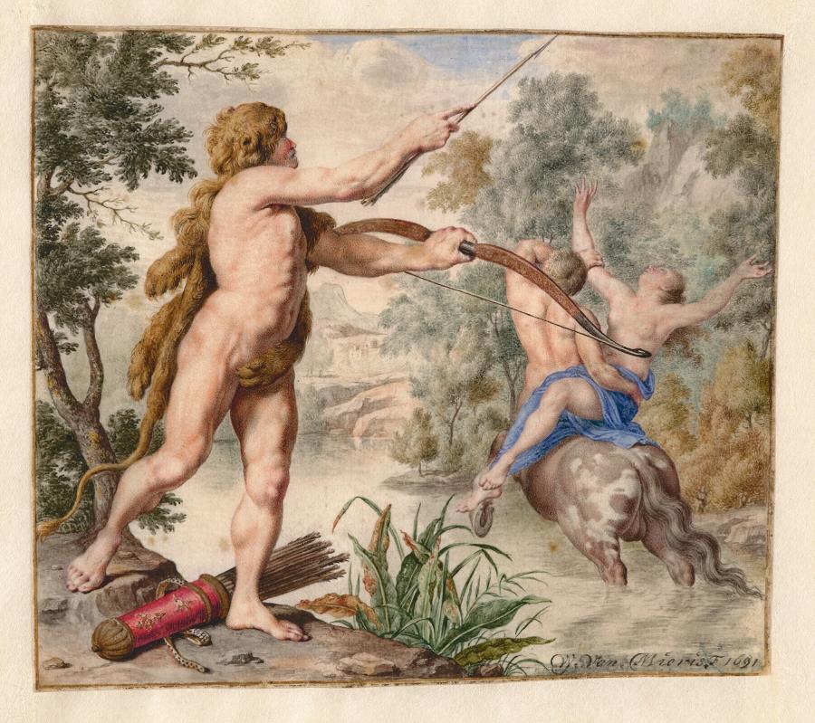 Hercules achtervolgt Nessus die Deianira ontvoert
