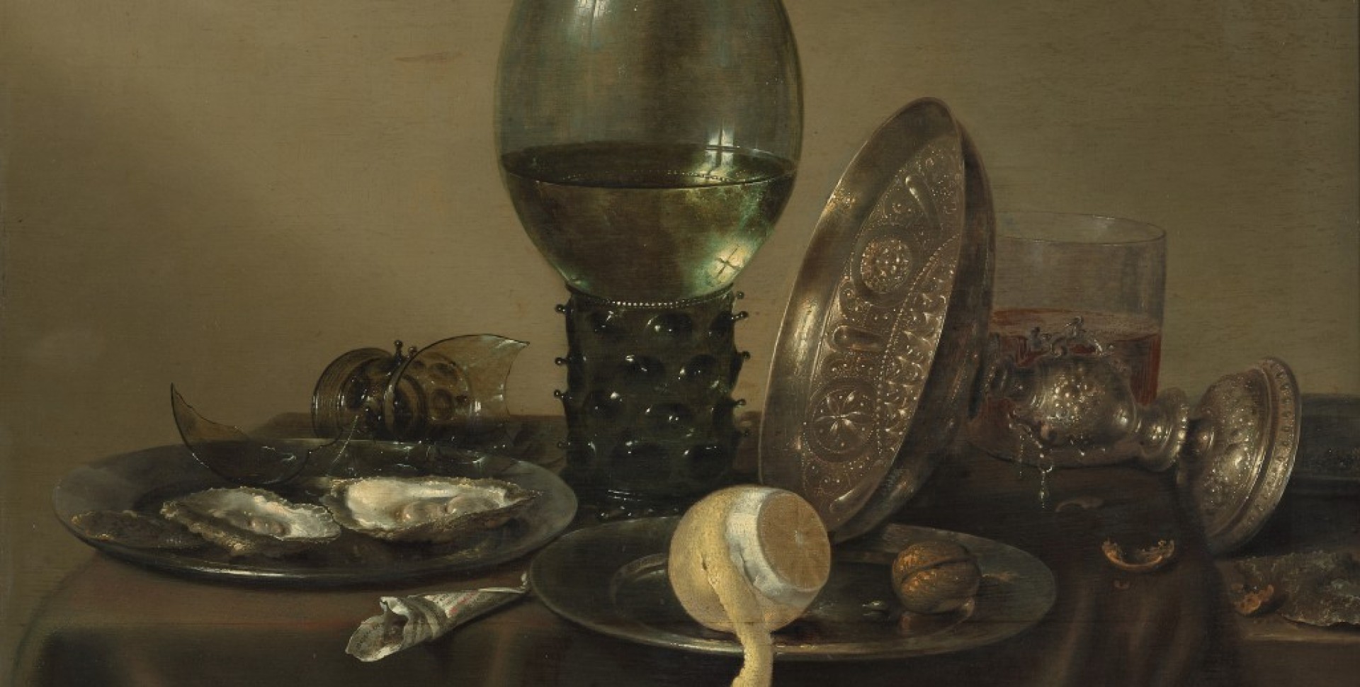 Still Life with Oysters, a Rummer, a Lemon and a Silver Bowl (1634)