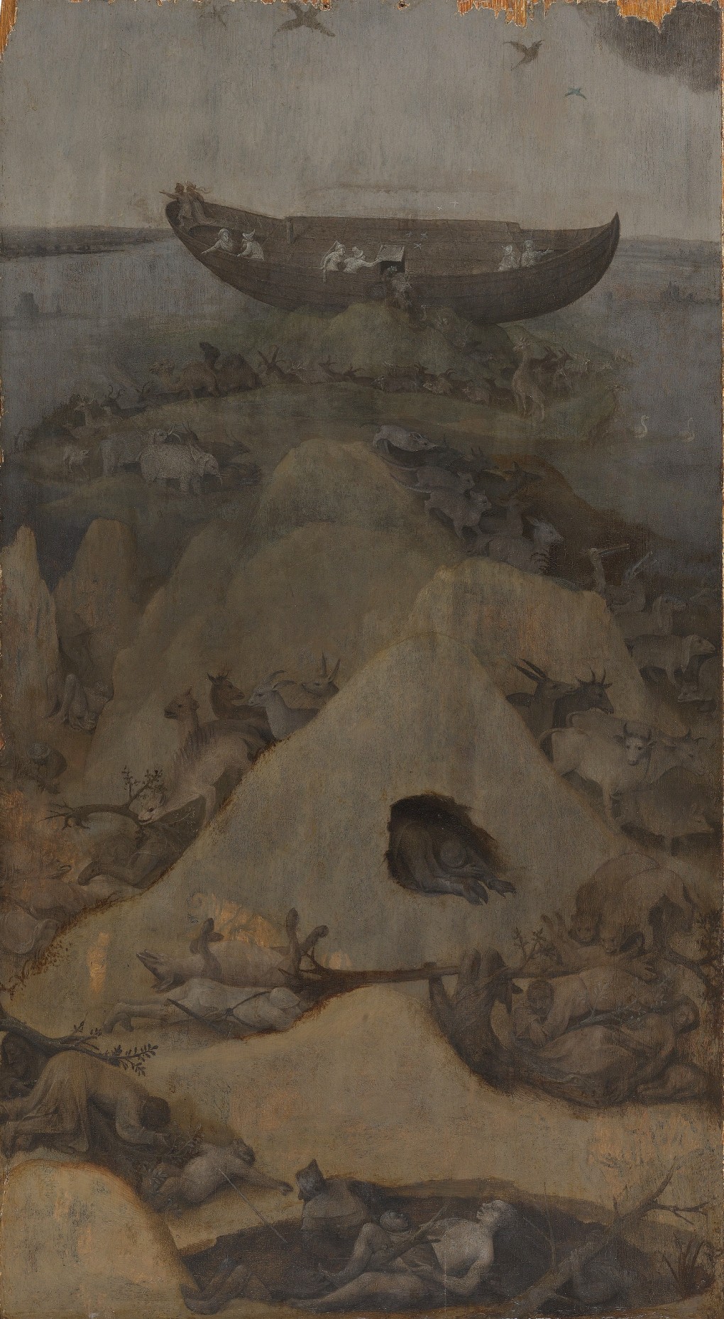 Jheronimus Bosch and studio, The Flood, circa 1515, oil on panel, Loan: Stichting Museum Boijmans Van Beuningen 1940