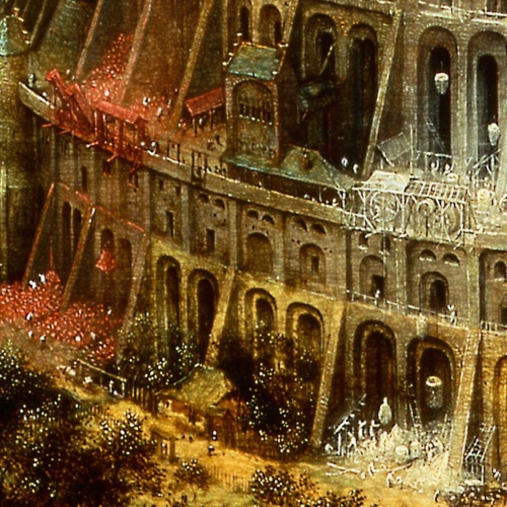 Pieter Bruegel I, De toren van Babel (detail), ca. 1565, olieverf op paneel, vervorven met de verzameling van: D.G. van Beuningen 1958