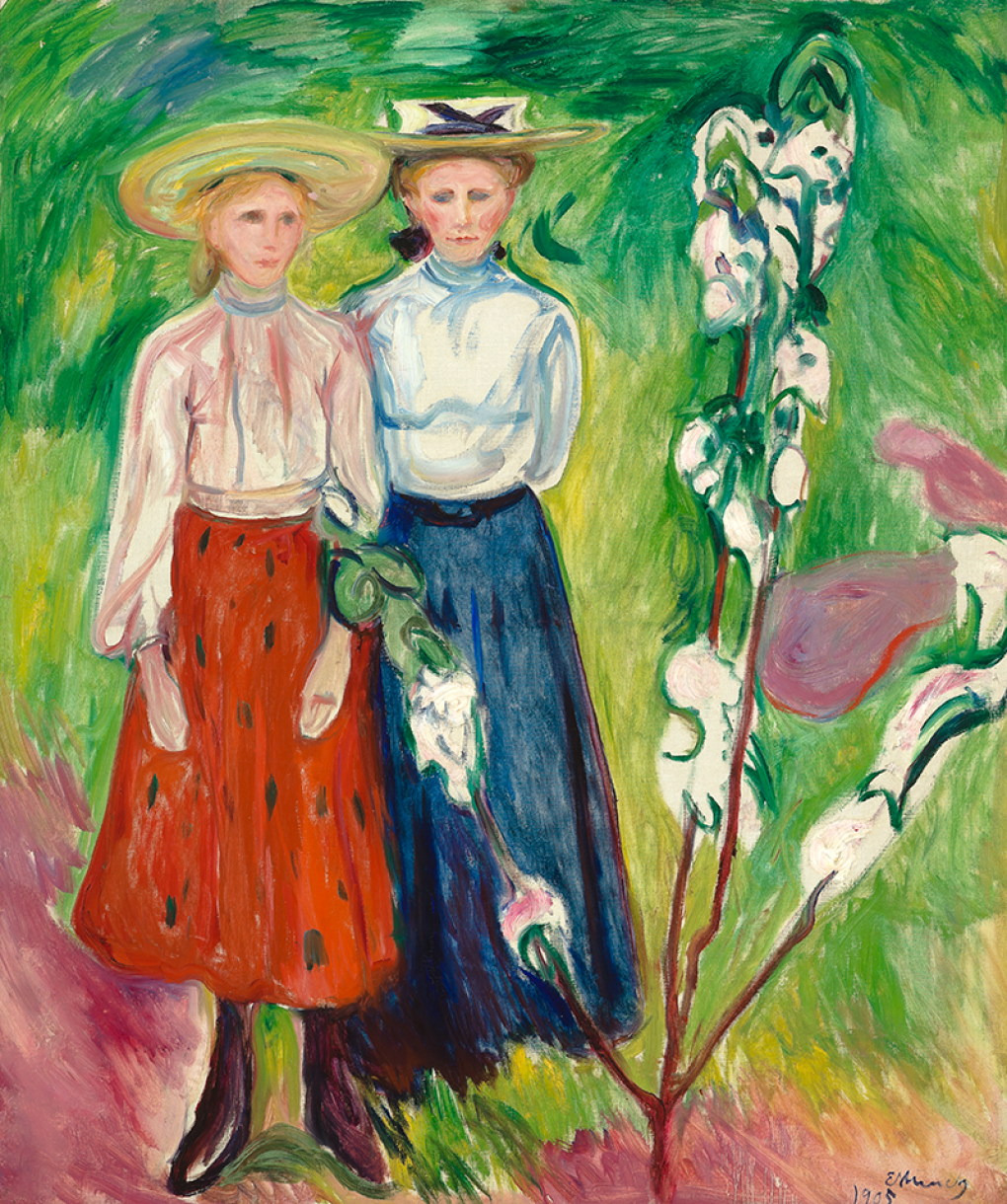 Edvard Munch, Twee meisjes bij een appelboom, 1905, collectie Museum Boijmans Van Beuningen.