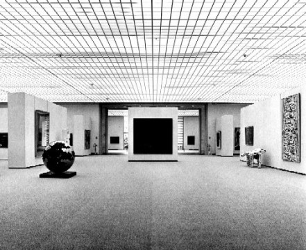 Layout of the upper gallery of the new wing designed by A. Bodon, 1972
