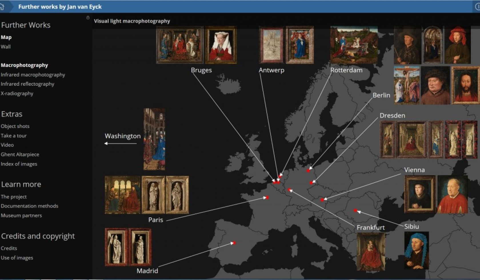 Screenshot genomen van de website www.closertovaneyck.kikirpa.be