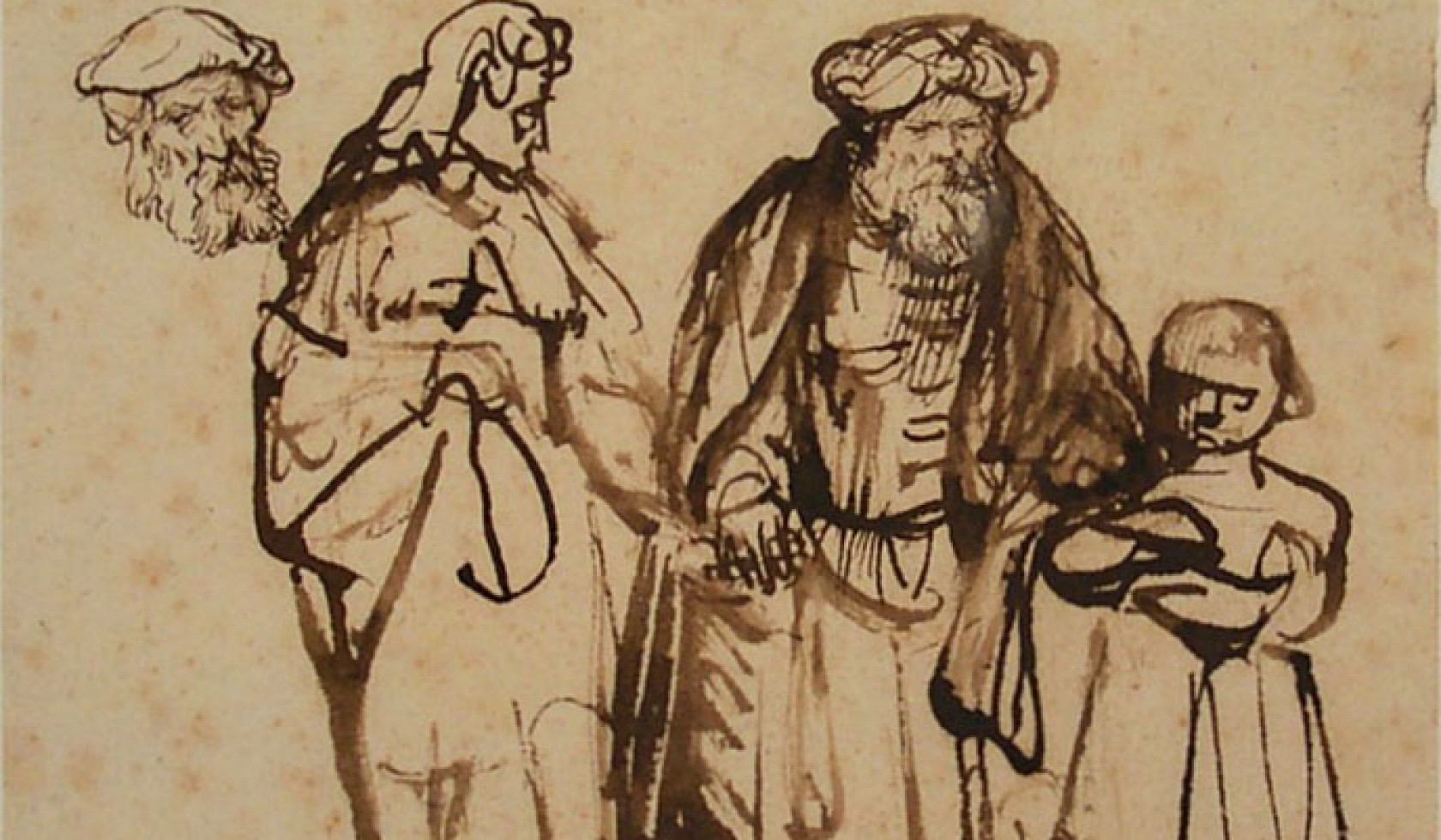 Rembrandt van Rijn, Jacob, Benjamin en een oudere zoon, circa 1645, bruikleen Stichting Museum Boijmans Van Beuningen (aankoop met steun van Vereniging Rembrandt) 1988