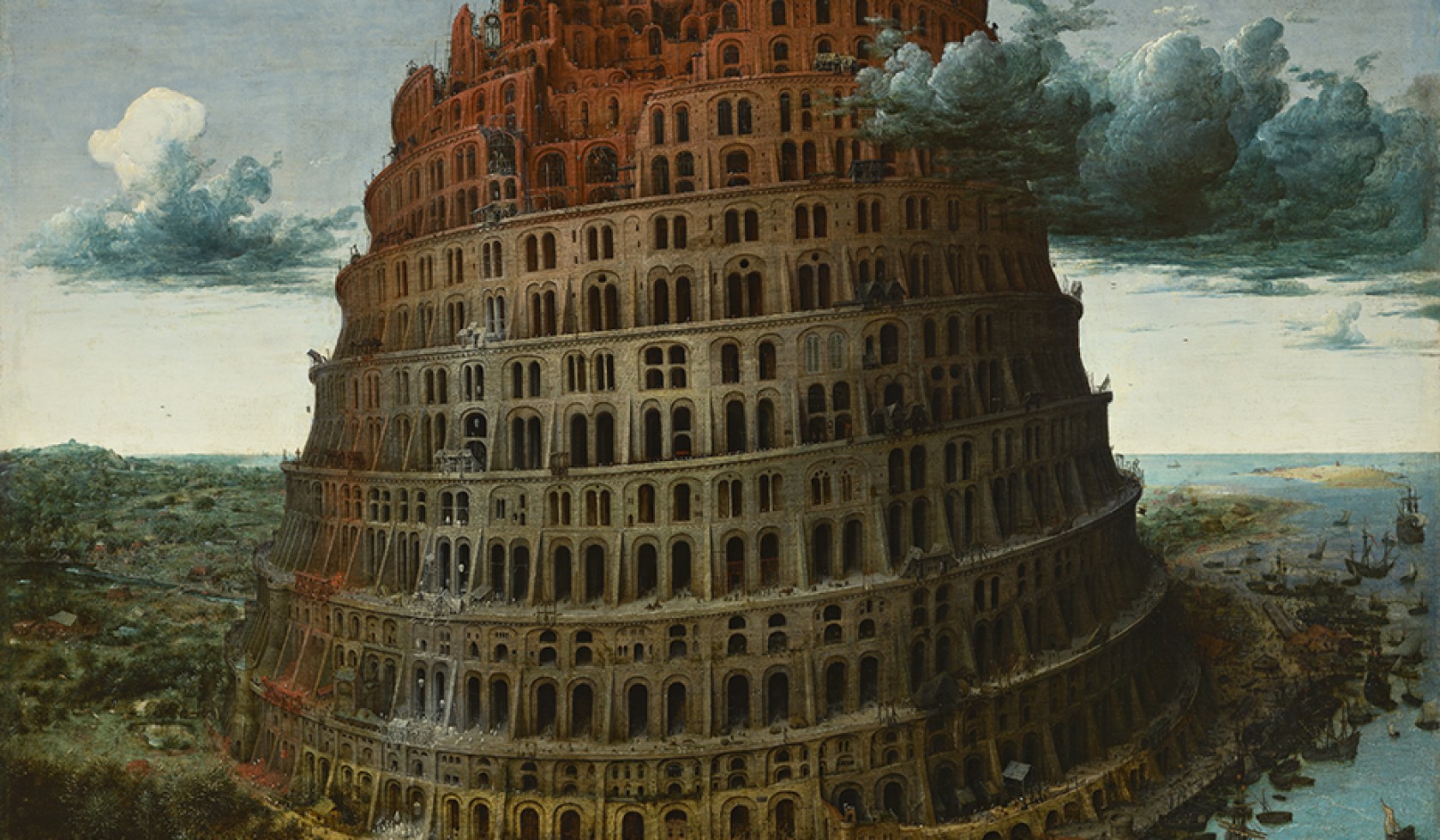Pieter Bruegel I, De toren van Babel, ca. 1565, olieverf op paneel, vervorven met de verzameling van: D.G. van Beuningen 1958