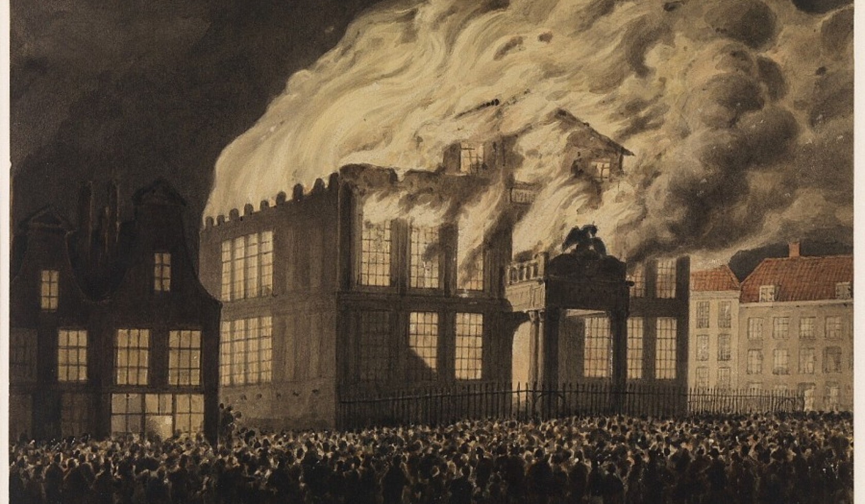 Cornelis van der Griendt, De brand van het Schielandshuis op 15/16 februari 1864 (inv.nr. MB 461).