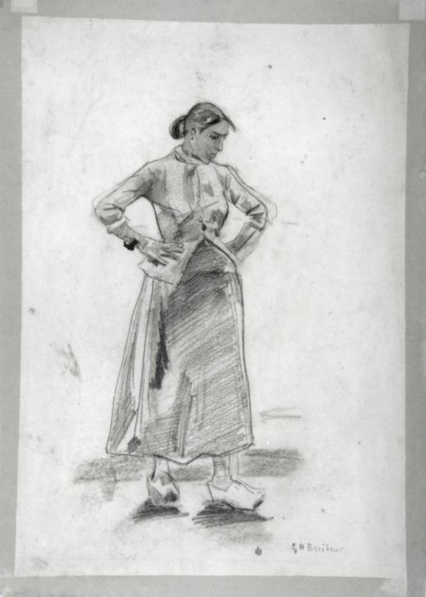 Restitutie van de tekening ‘Staande jonge boerin’ door George Hendrik Breitner