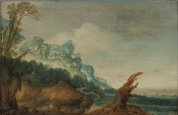 Afgehandeld verzoek van het schilderij 'Berglandschap met boomstronk' door Jacob van Geel